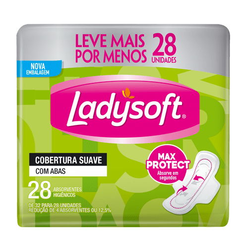 ABSORVENTE FEMININO NORMAL SUAVE COM ABAS