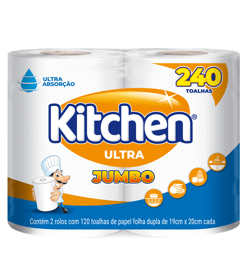 TOALHA DE PAPEL KITCHEN FOLHA DUPLA 240 TOALHAS