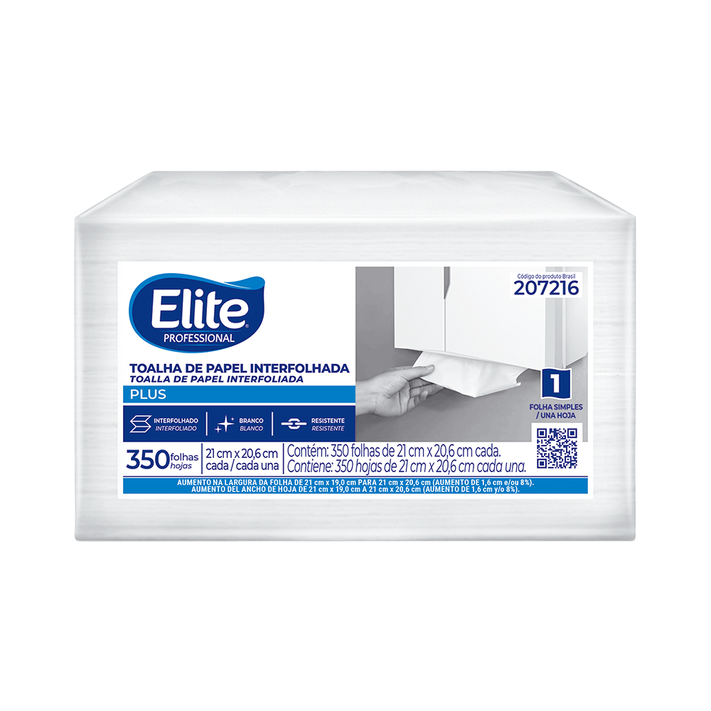 Toalha de papel Elite Professional interfolhado Plus folha simples