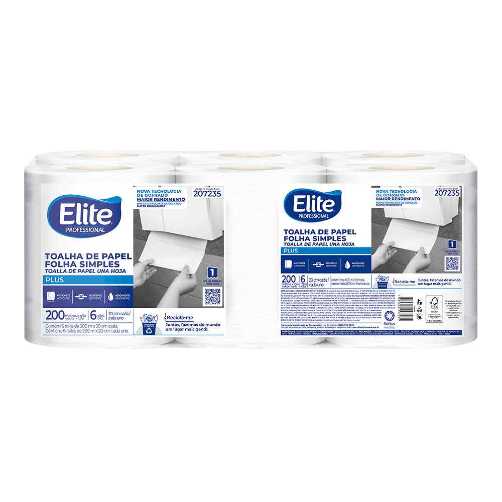 Toalha de papel Elite Professional rolo Plus folha simples