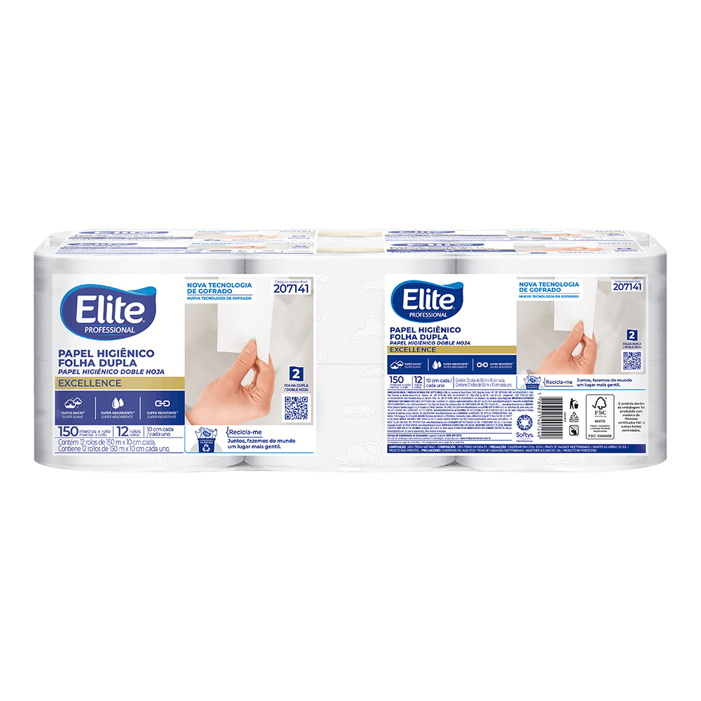Papel higienico Elite Professional rolo Excellence folha dupla