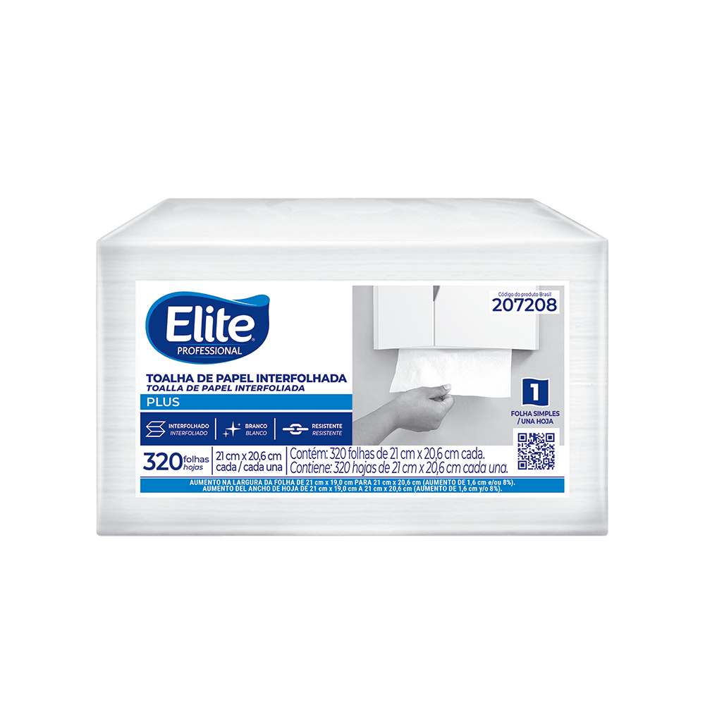 Toalha de papel Elite Professional interfolhado Plus folha simples