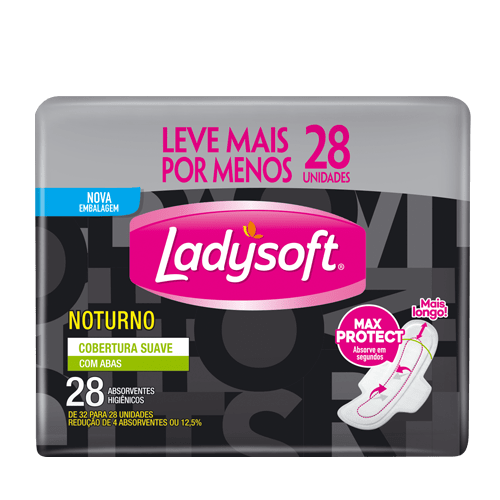 ABSORVENTE FEMININO NOTURNO COM ABAS MAIS LONGO