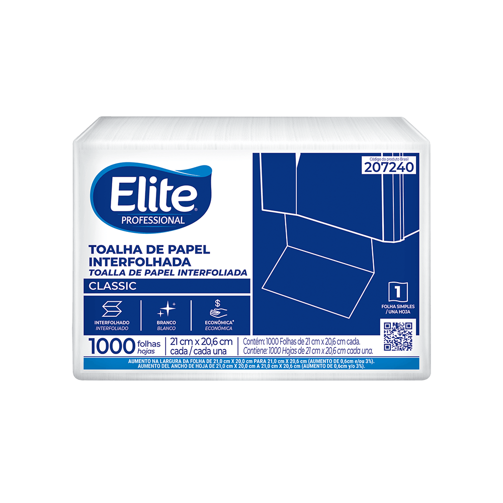 Toalha de papel Elite Professional interfolhado Classic folha simples