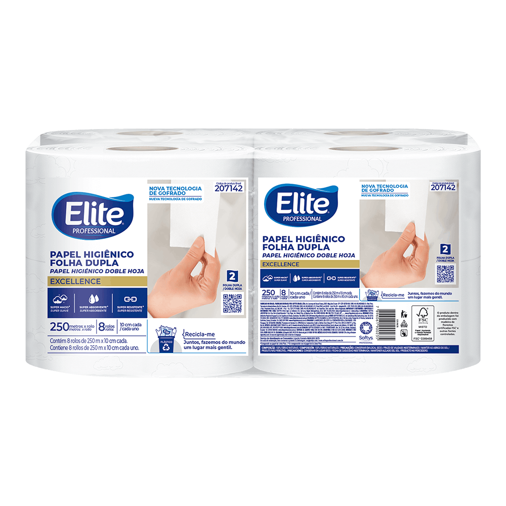 Papel higienico Elite Professional rolo Excellence folha dupla