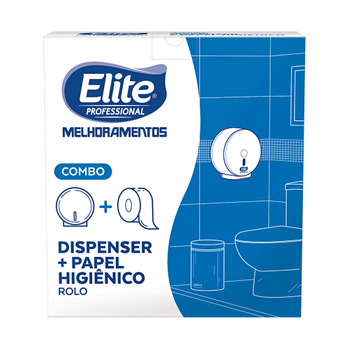 COMBO DISPENSER + PAPEL HIGIÊNICO EM ROLO